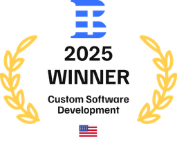 Custom Software Development Winner 2025 - Black Text certificate