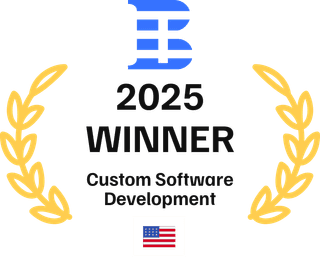 Custom Software Development Winner 2025 - Black Text certificate