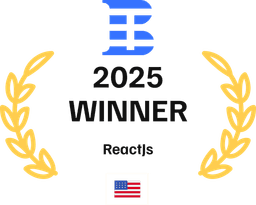 React Winner 2025 - Black Text certificate