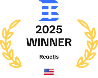 React Winner 2025 - Black Text certificate